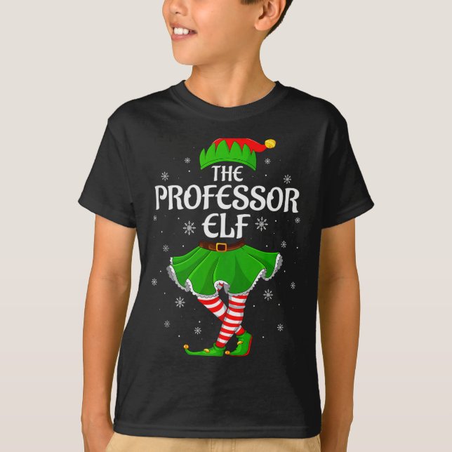 Camiseta Professor Elf Christmas Family Girls Women Elf Squ (Anverso)