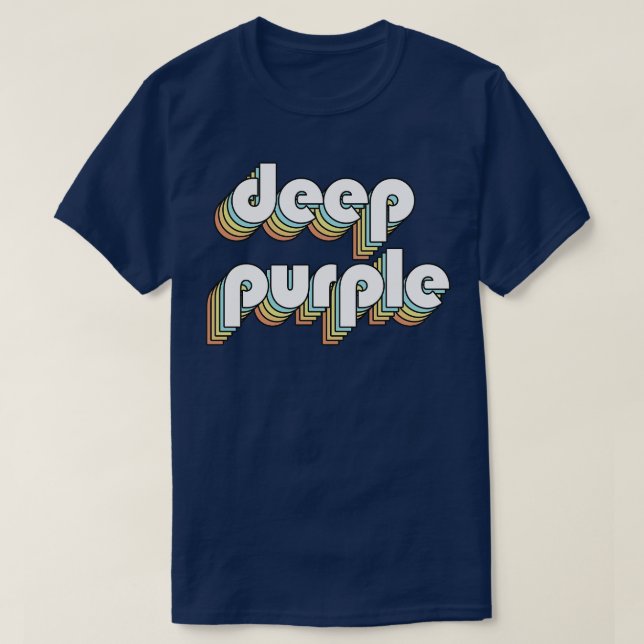 Camiseta Profundo estilo de tipografía arcoiris retro púrpu (Diseño del anverso)