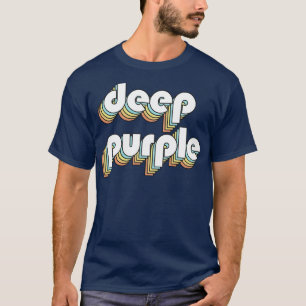Camiseta Profundo estilo de tipografía arcoiris retro púrpu