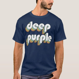 Camiseta Profundo estilo de tipografía arcoiris retro púrpu