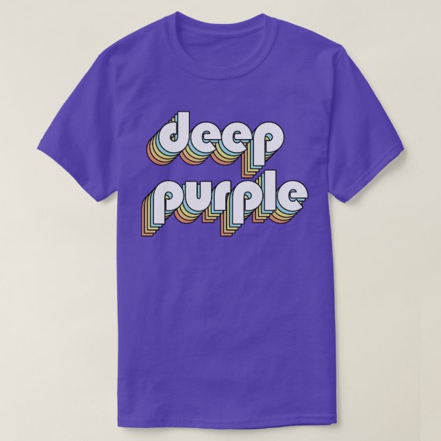Camiseta Profundo estilo de tipografía arcoiris retro púrpu (Diseño del anverso)