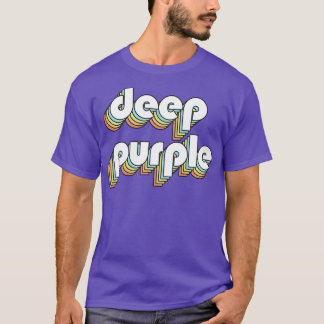 Camiseta Profundo estilo de tipografía arcoiris retro púrpu