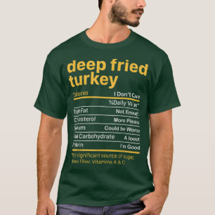 Camiseta Profundo Fried Turkey Nutrition Facts Acción de Gr