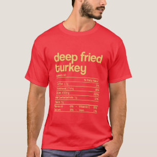Camiseta Profundo Fried Turquía Nutrición Hechos Día de Acc