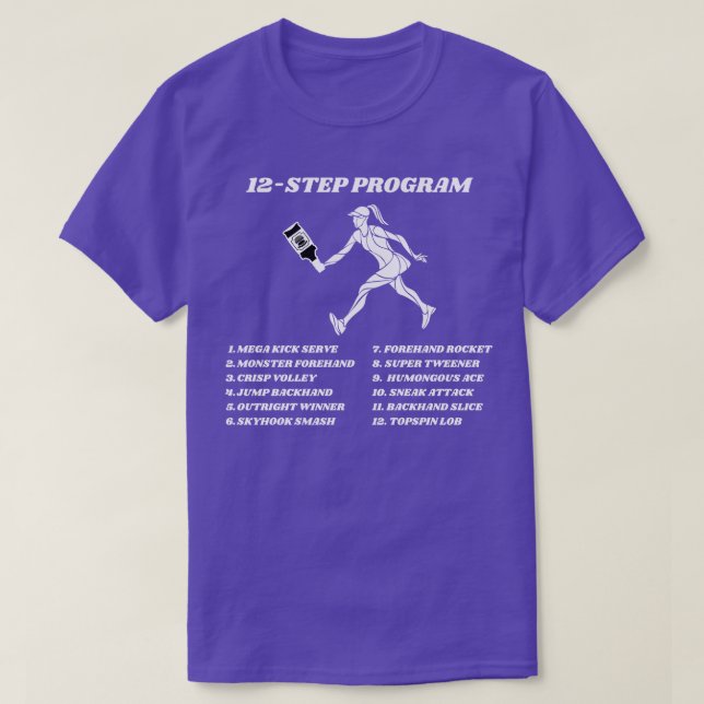 Camiseta Programa 12Step de US Open Funny Tennis Addict (Diseño del anverso)