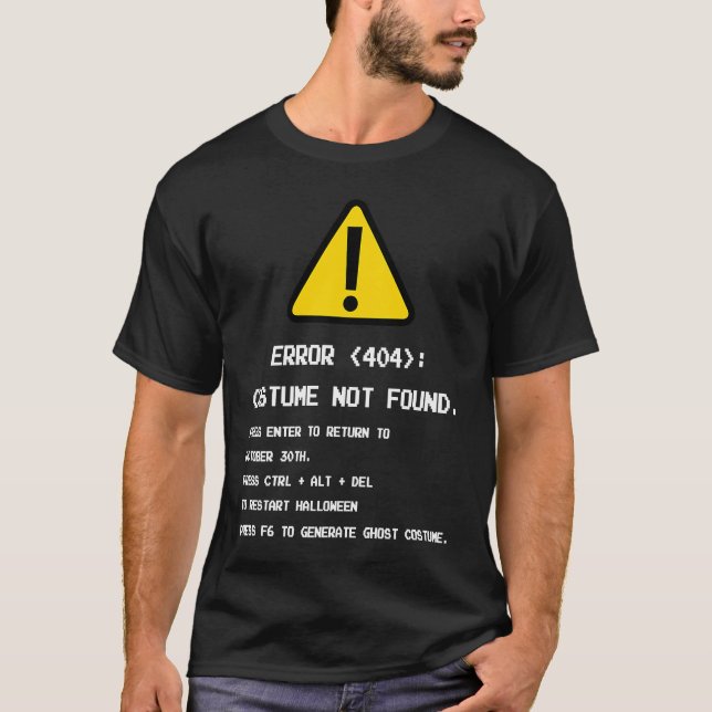 Camiseta Programa de codificación de error de Halloween 404 (Anverso)