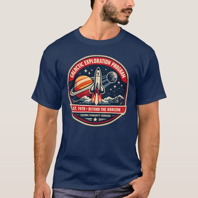 Camiseta Programa de Exploración Galáctica Misión Espacial  (Anverso)