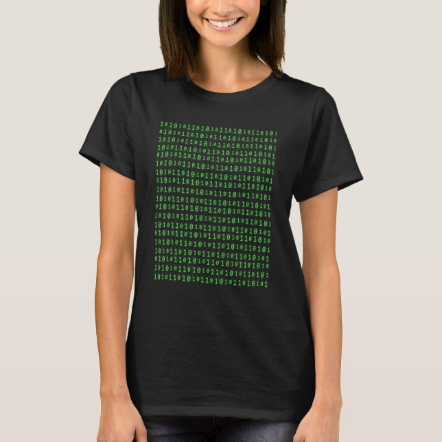 Camiseta Programa de informática de código binario de gamer (Anverso)