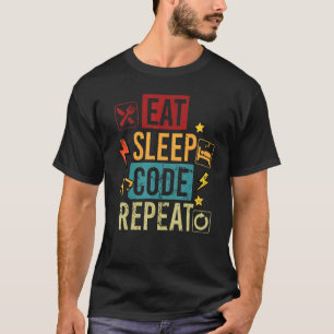 Camiseta Programa de informática de programación de sueño d