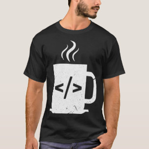 Camiseta Programa de Javascript Funny Coffee del programado