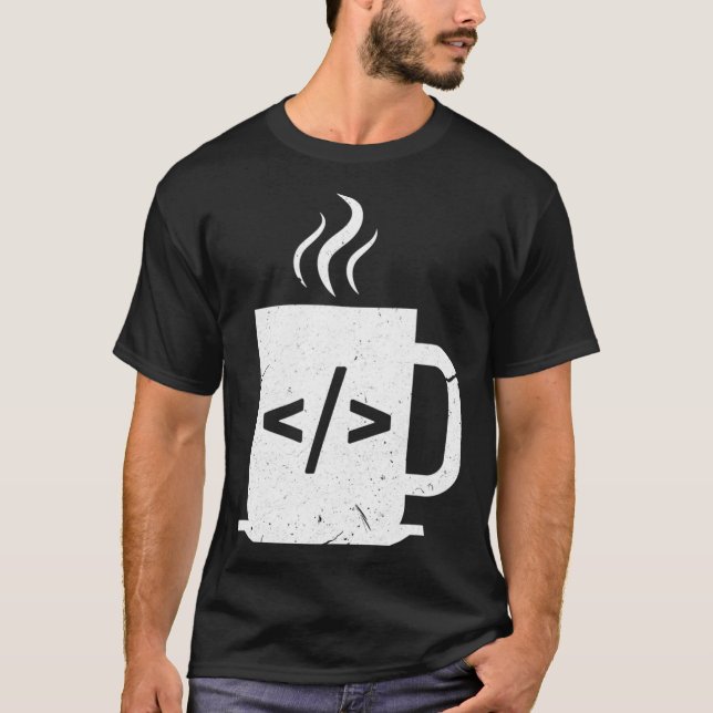 Camiseta Programa de Javascript Funny Coffee del programado (Anverso)