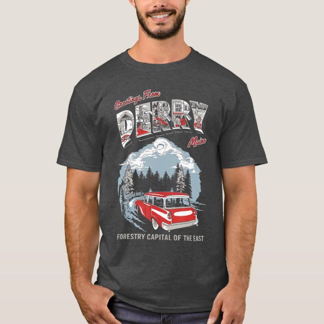 Camiseta Programa de terror retro para turistas (Anverso)
