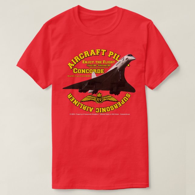 Camiseta Programa piloto de aviones de línea aérea Concorde (Diseño del anverso)