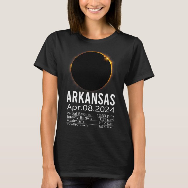 Camiseta Programa total de eclipse solar 8 de abril de 2024 (Anverso)