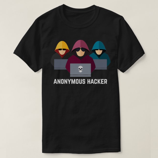 Camiseta Programador anónimo de Hacker gracioso (Diseño del anverso)
