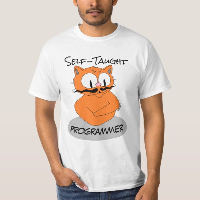 Camiseta Programador autodidacta Señor Gato™ (Anverso)