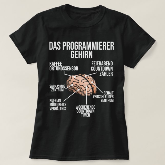 Camiseta Programador Brain Funny Computer Habilidades Nerd  (Diseño del anverso)
