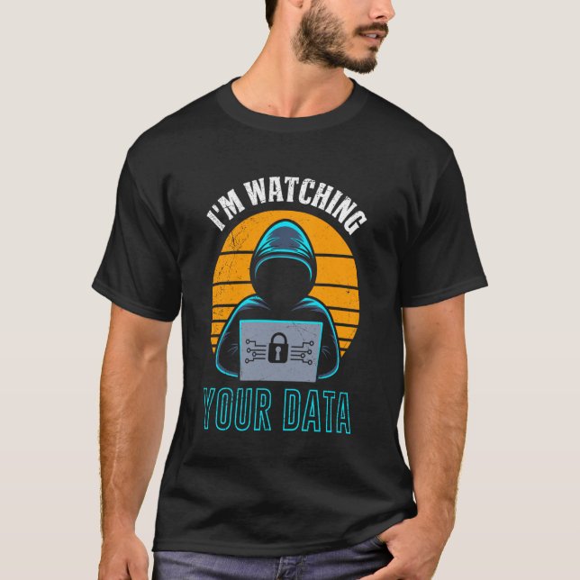 Camiseta Programador científico Estoy vigilando tus datos F (Anverso)