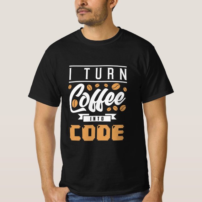 Camiseta Programador Convierte El Café En Código (Anverso)
