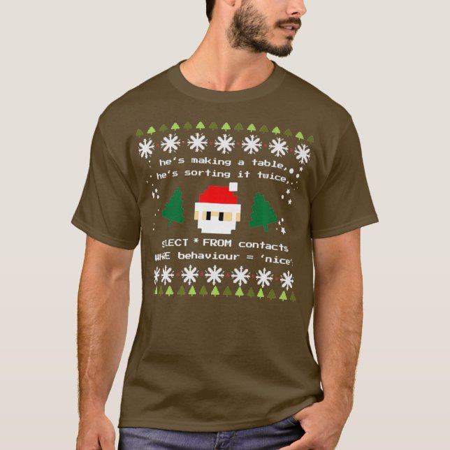 Camiseta Programador de Cláusulas de Base de Datos de SQL S (Anverso)