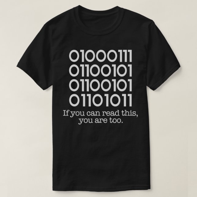 Camiseta Programador de código binario de computadora Funny (Diseño del anverso)