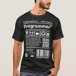 Camiseta Programador de código de barras desarrolla codific