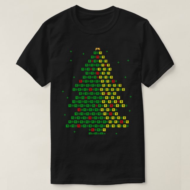 Camiseta Programador De Computadoras De Árbol De Navidad De (Diseño del anverso)