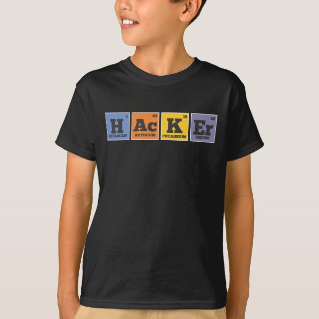Camiseta Programador de elementos químicos Hacker (Anverso)
