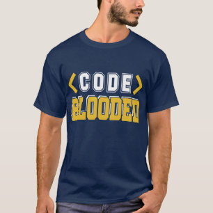 Camiseta Programador de PC con sangre en código