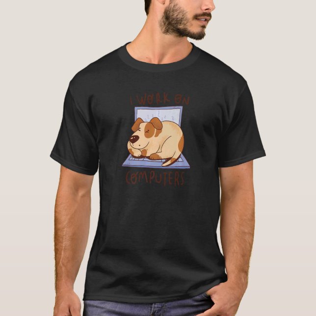 Camiseta Programador de programación de perros informáticos (Anverso)