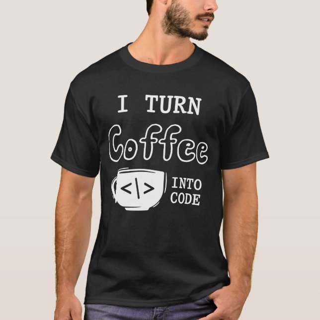 Camiseta Programador de software de Chiste de café (Anverso)