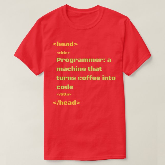 Camiseta programador de una máquina que convierte el café e (Diseño del anverso)