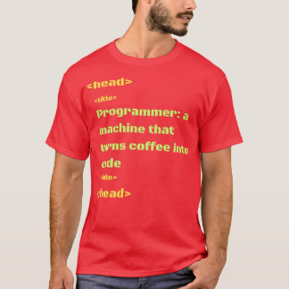 Camiseta programador de una máquina que convierte el café e