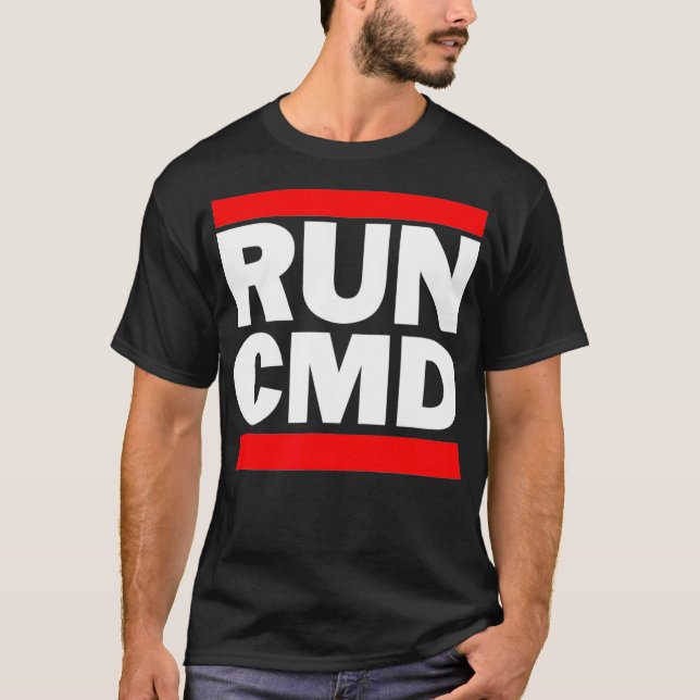 Camiseta Programador del símbolo del sistema Funny de Run-C (Anverso)