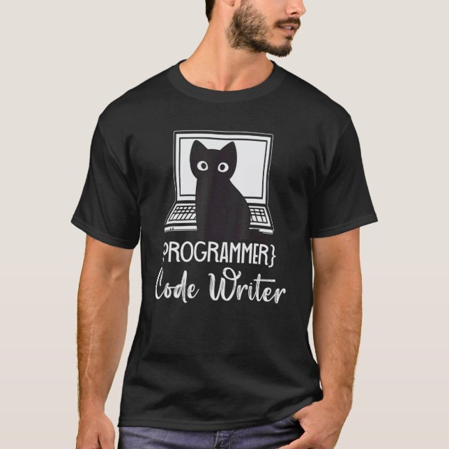 Camiseta Programador Escritor de Código Gato de Programació (Anverso)