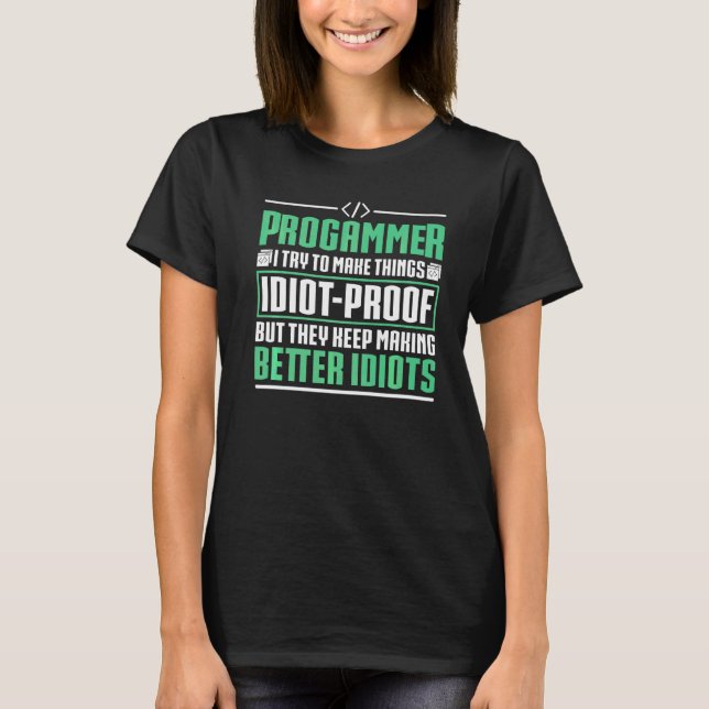 Camiseta Programador Hombres Mujeres Programación de Ordena (Anverso)