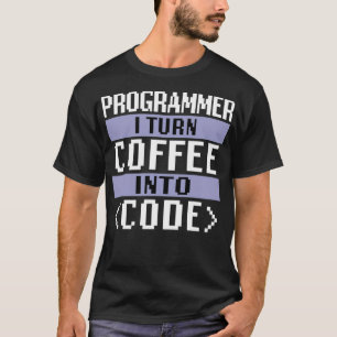Camiseta Programador I convertir el café en el amor de gato