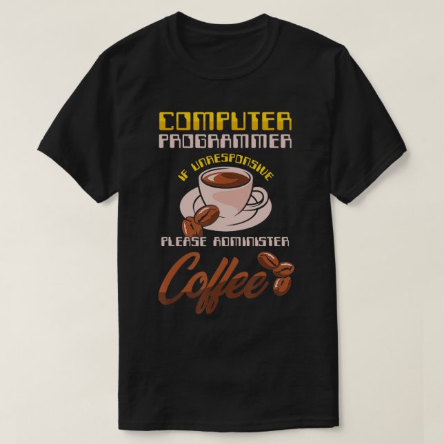 Camiseta Programador informático Coffer Programación PC Cod (Diseño del anverso)