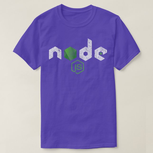 Camiseta Programador JavaScript Vintage NodeJS (Diseño del anverso)