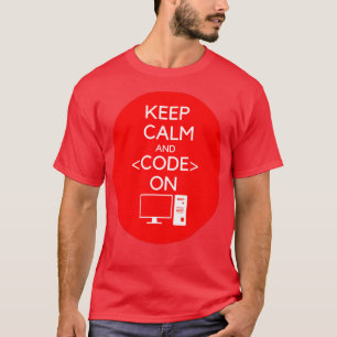 Camiseta programador Mantener la calma y Código en hackatho