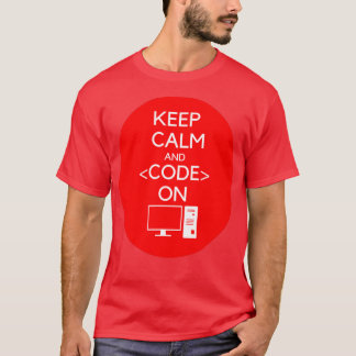 Camiseta programador Mantener la calma y Código en hackatho