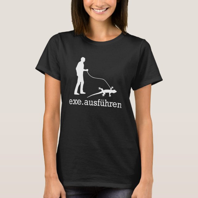 Camiseta Programador para desarrolladores Humor Exe Lizard (Anverso)