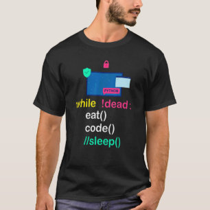 Camiseta Programador Python Coder Eat Code Sleep
