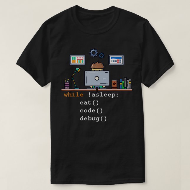 Camiseta Programador Python de Ciencias de la Computación E (Diseño del anverso)