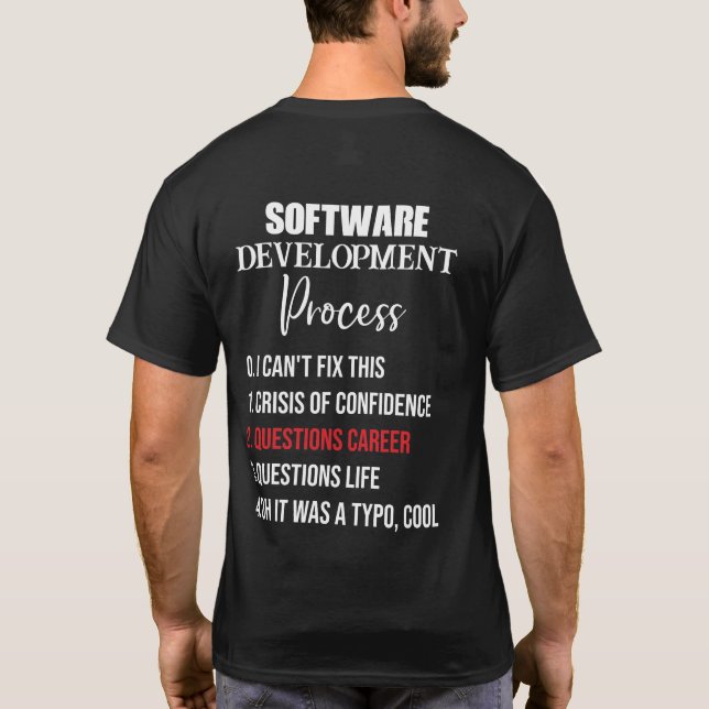 Camiseta Programador Python del proceso de desarrollo de so (Reverso)