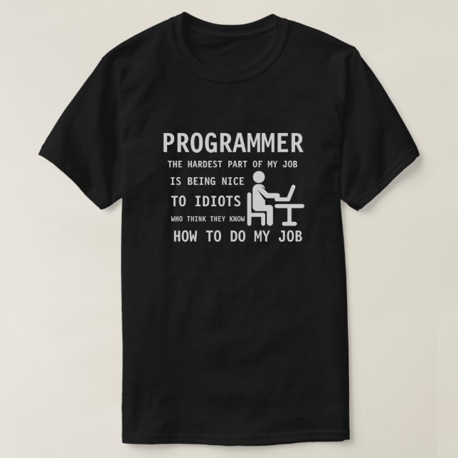 Camiseta PROGRAMADOR - siendo agradable a los idiotas que (Diseño del anverso)