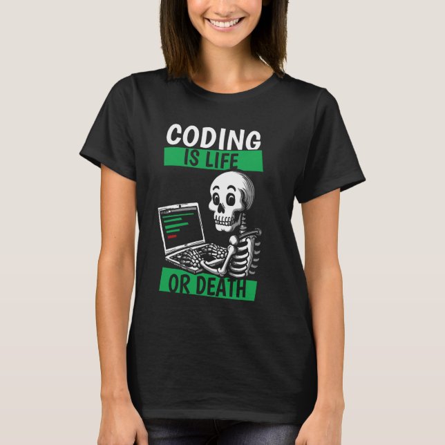 Camiseta Programador Skeleton Programation - Software Codin (Anverso)