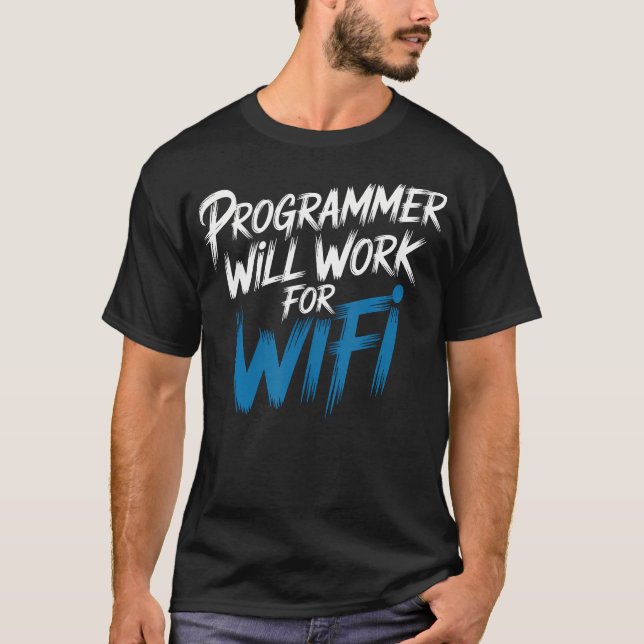 Camiseta Programador Trabajará Por Programación De Codifica (Anverso)