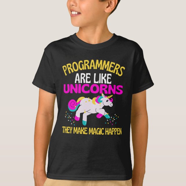 Camiseta Programador Unicorn , Magníficos programadores uni (Anverso)