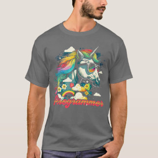 Camiseta Programador Unicornio arcoiris